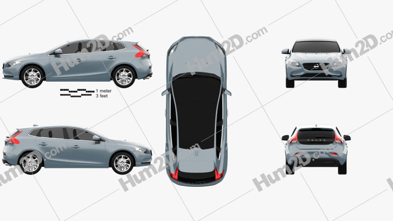 Volvo V40 2013 car clipart