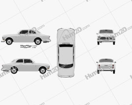Volvo Amazon coupe 1961 car clipart