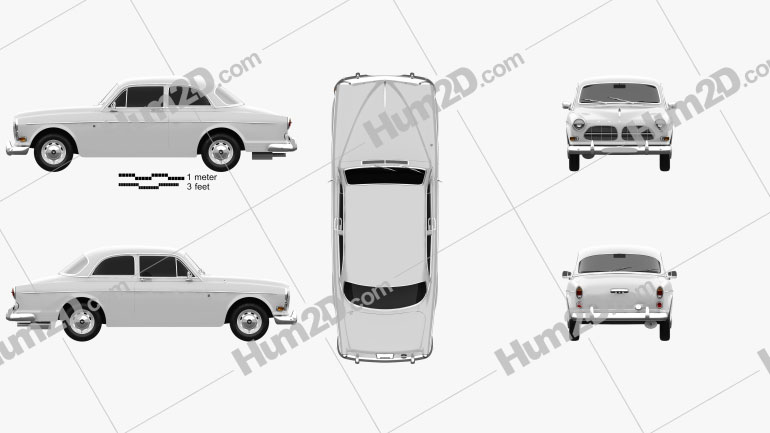 Volvo Amazon coupe 1961 car clipart