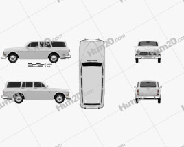 Volvo Amazon wagon 1961 car clipart