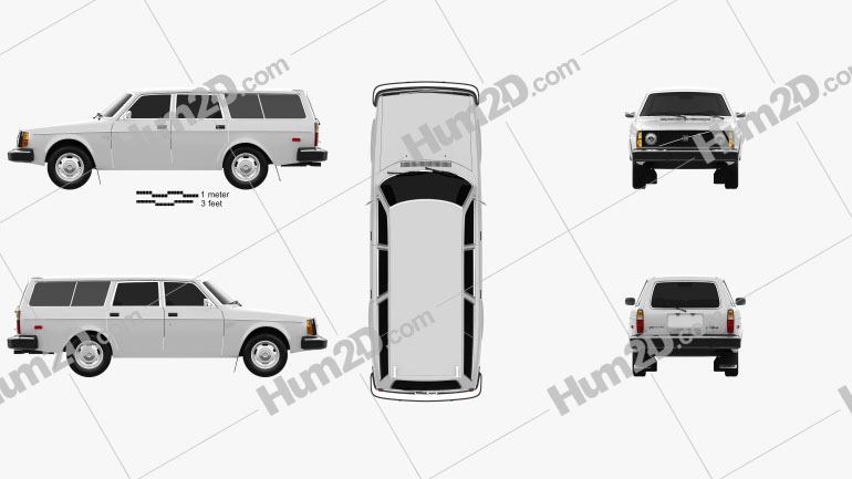 Volvo 245 wagon 1975 car clipart