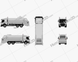 Volvo FE Rolloffcon Garbage Truck 2013 clipart
