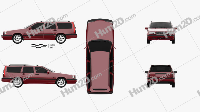 Volvo 850 wagon 1992 car clipart