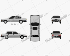 Volvo 744 sedan 1985 car clipart