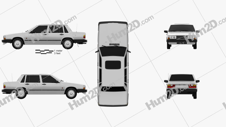 Volvo 744 sedan 1985 car clipart