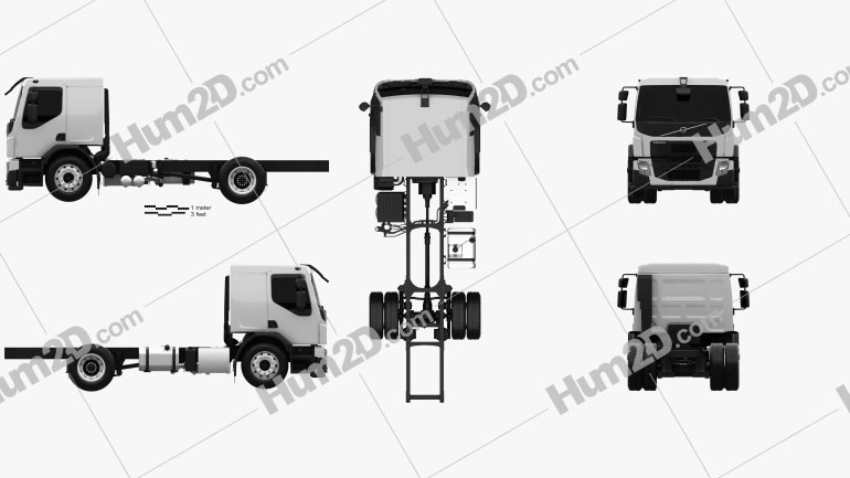 Volvo FE Chassis Truck 2-axle 2013 clipart