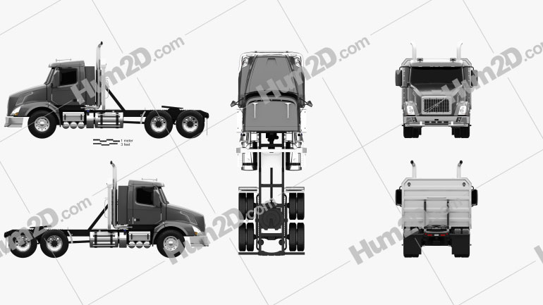 Volvo VNX 300 Tractor Truck 2013 Blueprint