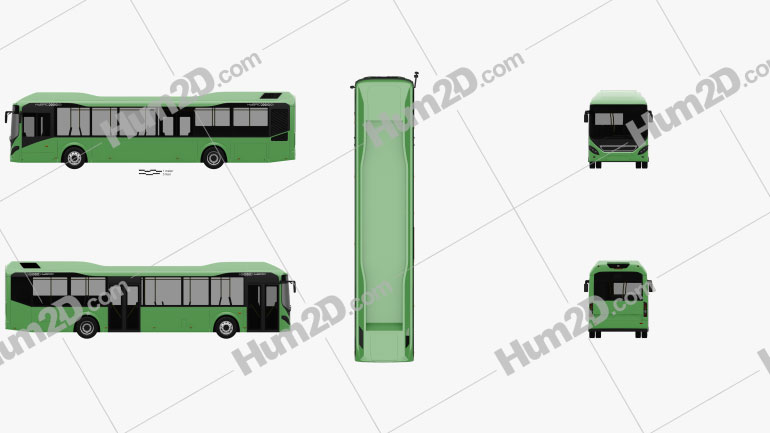 Volvo 7900 Hybrid Bus 2011 PNG Clipart