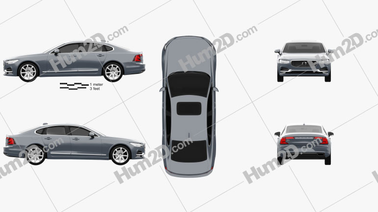 Volvo S90 2017 car clipart