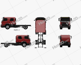 Volvo FMX Crew Cab Chassis Truck 2014 clipart