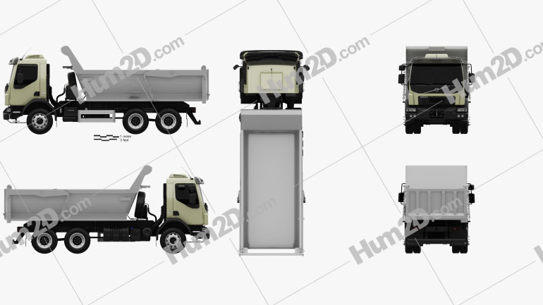 Volvo VM 330 Kipper-LKW 3-Achs 2014 Blueprint
