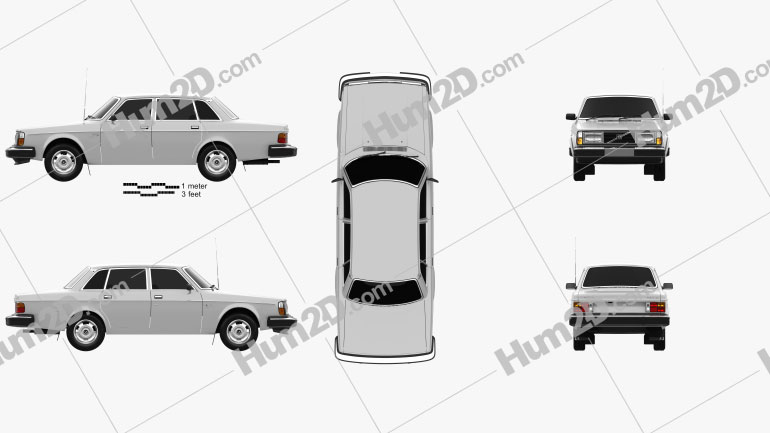 Volvo 244 1979 car clipart