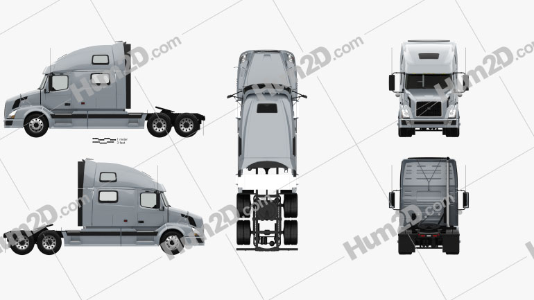 Volvo VNL Tractor Truck with HQ interior 2002 PNG Clipart