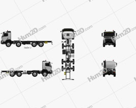 Volvo FMX Chassis Truck 4-axle 2013 clipart