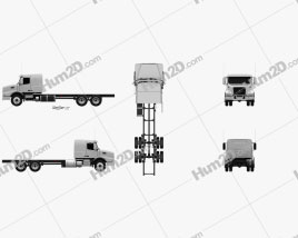 Volvo VHD Axle Back Sleeper Cab Tractor Truck 2000 clipart