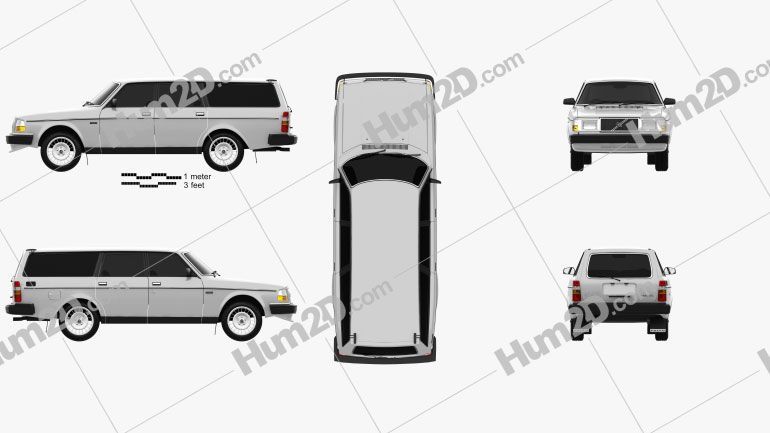 Volvo 245 1984 car clipart