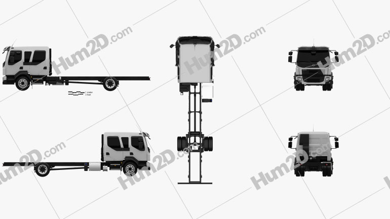 Volvo FL Crew Cab Chassis Truck 2013 clipart
