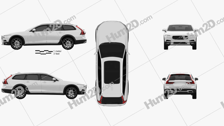 Volvo V90 T6 Cross Country 16 Clipart And Blueprint Download Vehicles Clip Art Images In Png Psd