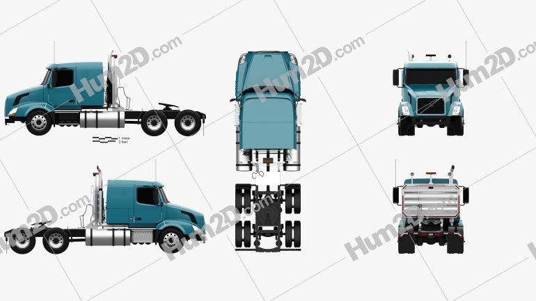Volvo VNL (430) Tractor Truck 2011 Blueprint