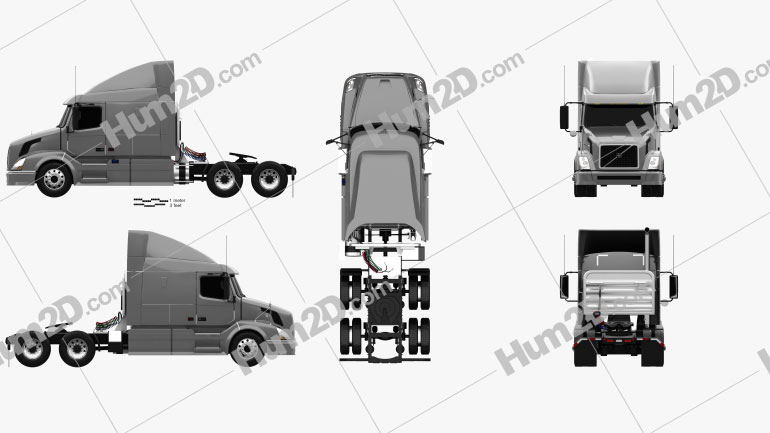 Volvo VNL (630) Tractor Truck 2011 Blueprint