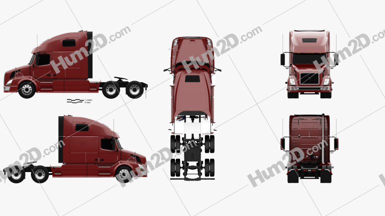 Volvo VNL (660) Tractor Truck 2011 Blueprint