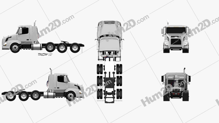 Volvo VNX (300) Caminhão trator 4-eixos 2010 Blueprint