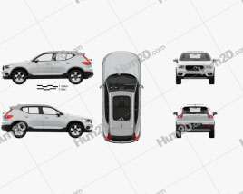Volvo XC40 with HQ interior 2017 car clipart