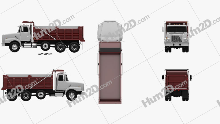 Volvo WG Caminhão basculante 4-eixos 2007 clipart