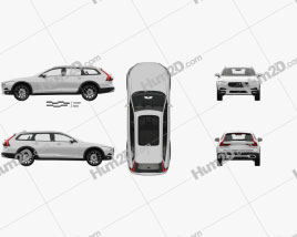 Volvo V90 T6 Cross Country with HQ interior 2016 car clipart