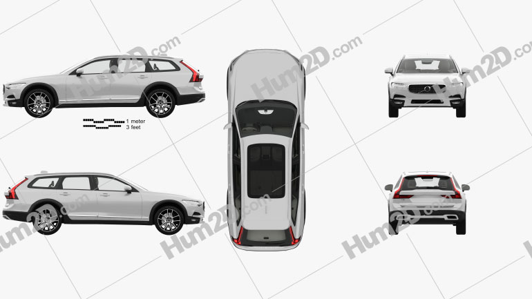 Volvo V90 T6 Cross Country with HQ interior 2016 car clipart