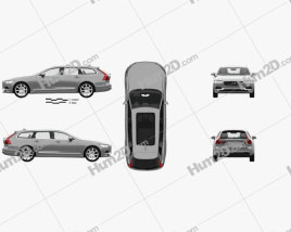 Volvo V90 T6 Inscription com interior HQ 2016 car clipart