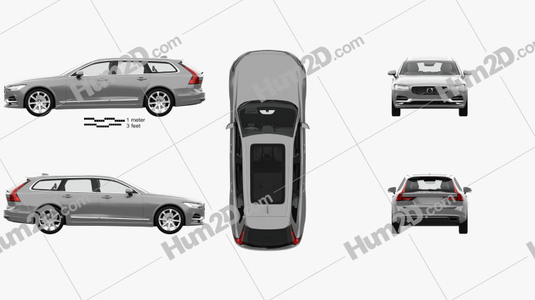 Volvo V90 T6 Inscription with HQ interior 2016 car clipart
