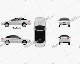 Volvo C70 convertible 1999 car clipart