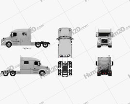 Volvo VNL Low Roof Sleeper Cab Tractor Truck 2011 clipart