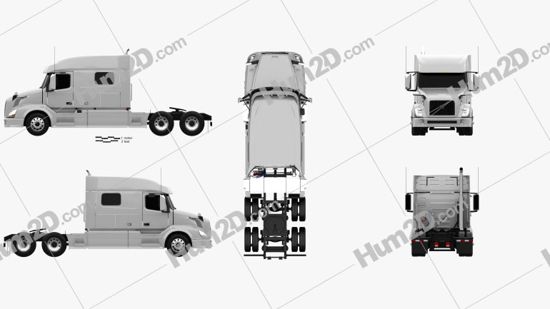 Volvo VNL Low Roof Sleeper Cab Tractor Truck 2011 PNG Clipart