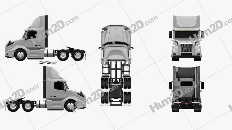 Volvo VNL Day Cab Tractor Truck 2018 clipart