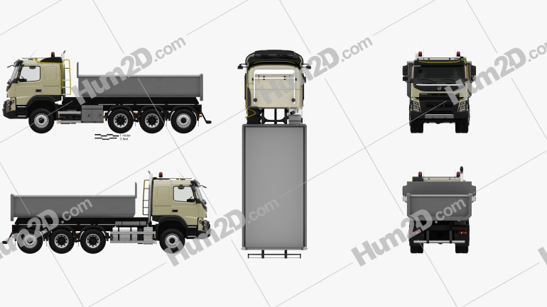Volvo FMX Tridem Tipper Truck with HQ interior 2013 PNG Clipart