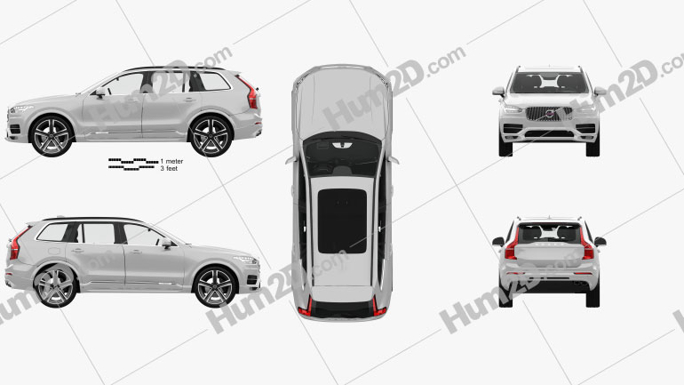 Volvo XC90 Heico with HQ interior 2016 Clipart Image