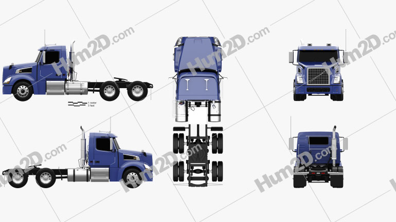 Volvo VNL VT64T 800 Day Cab Tractor Truck 2007 clipart