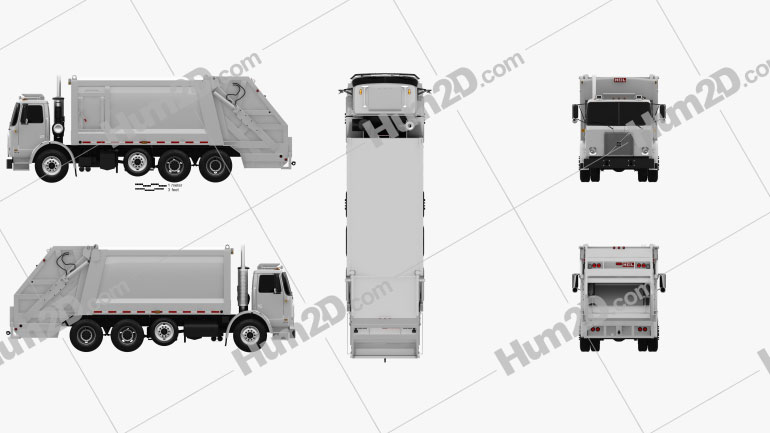 Volvo WX64 Garbage Truck Heil 2001 PNG Clipart