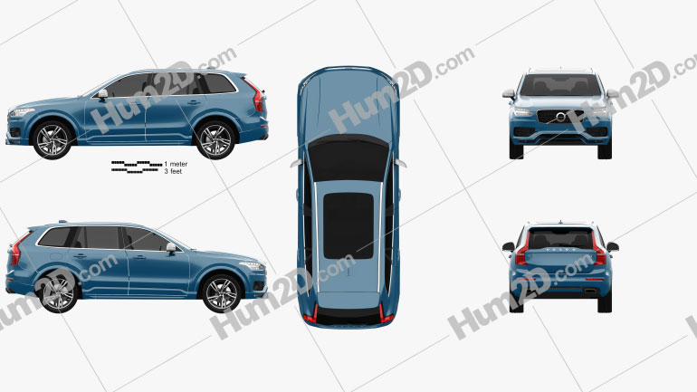 Volvo XC90 T6 R-Design 2016 PNG Clipart