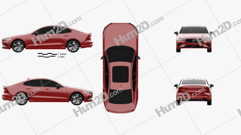 Volvo S60 T6 R-Design 2019 car clipart