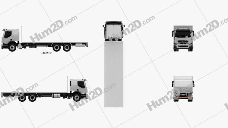 Volvo FE Flatbed Truck 2009 clipart