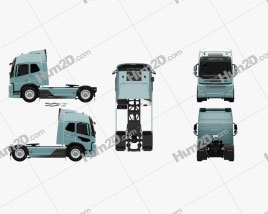 Volvo Electric Tractor Truck 2019 clipart