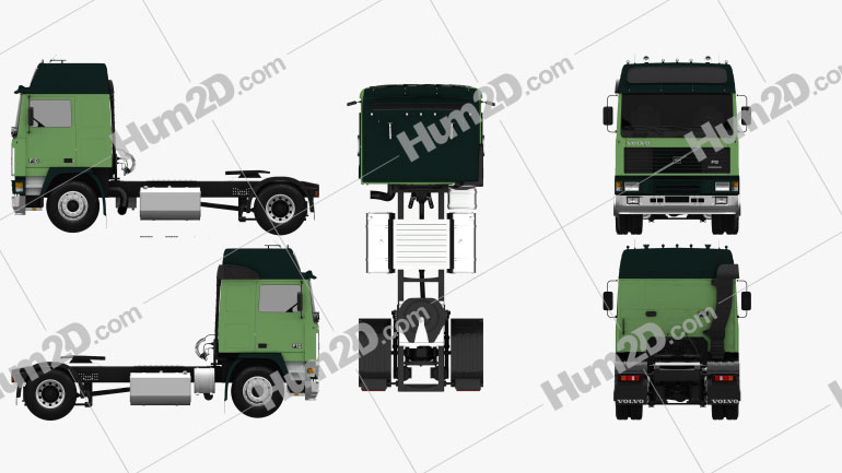 Volvo F10 Sattelzug 1987 Blueprint