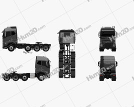 Volvo FH Globetrotter Cab Tractor Truck 4-axle 2020 clipart
