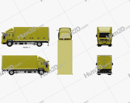 Volvo FL Cabina curta Caminhão Caixa 2000 clipart