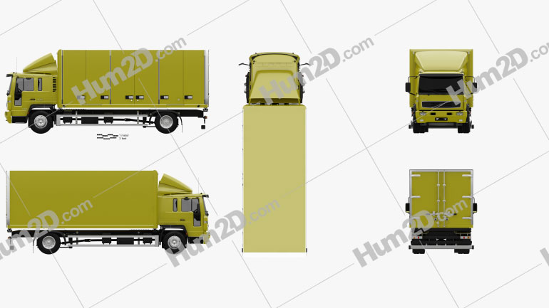 Volvo FL Day Cab Box Truck 2000 PNG Clipart