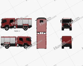 Volvo FMX Crew Cab Fire Truck 2020 clipart
