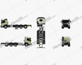 Volvo FMX Day Cab Chassis Truck 4-axle 2020 clipart